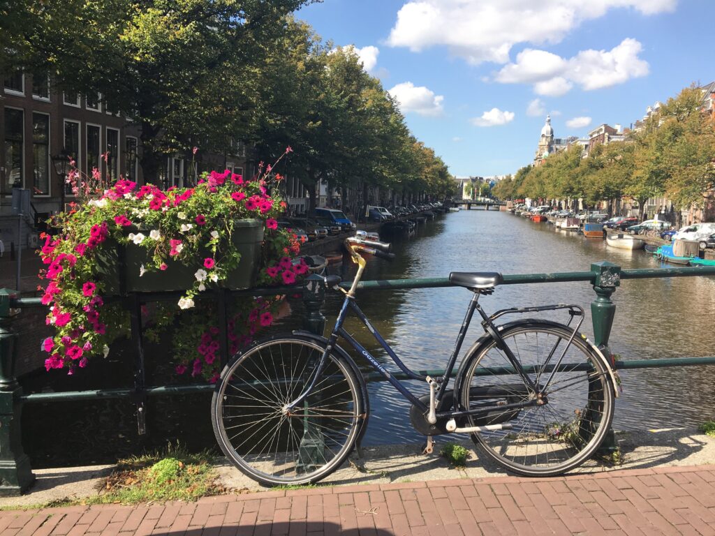 A bike on an Amsterdam canal